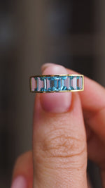 Vintage, 1980s Swiss blue topaz half eternity ring