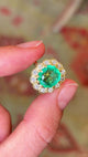 Vintage, 1980s emerald & diamond cluster ring