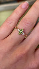 Marquise-cut yellow sapphire & diamond three-stone ring
