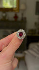Victorian, garnet and diamond ring, 18ct yellow gold and silver