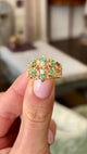 Vintage, textured diamond & emerald ring
