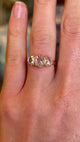 Antique, 1900s rose-cut diamond three-stone ring