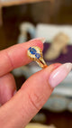 Antique, Edwardian three-stone sapphire cluster ring