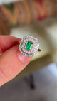 Vintage, 1950s emerald & diamond cluster ring