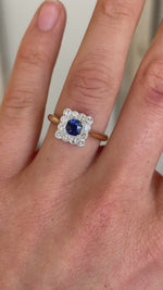 Antique, Edwardian sapphire & diamond cluster ring