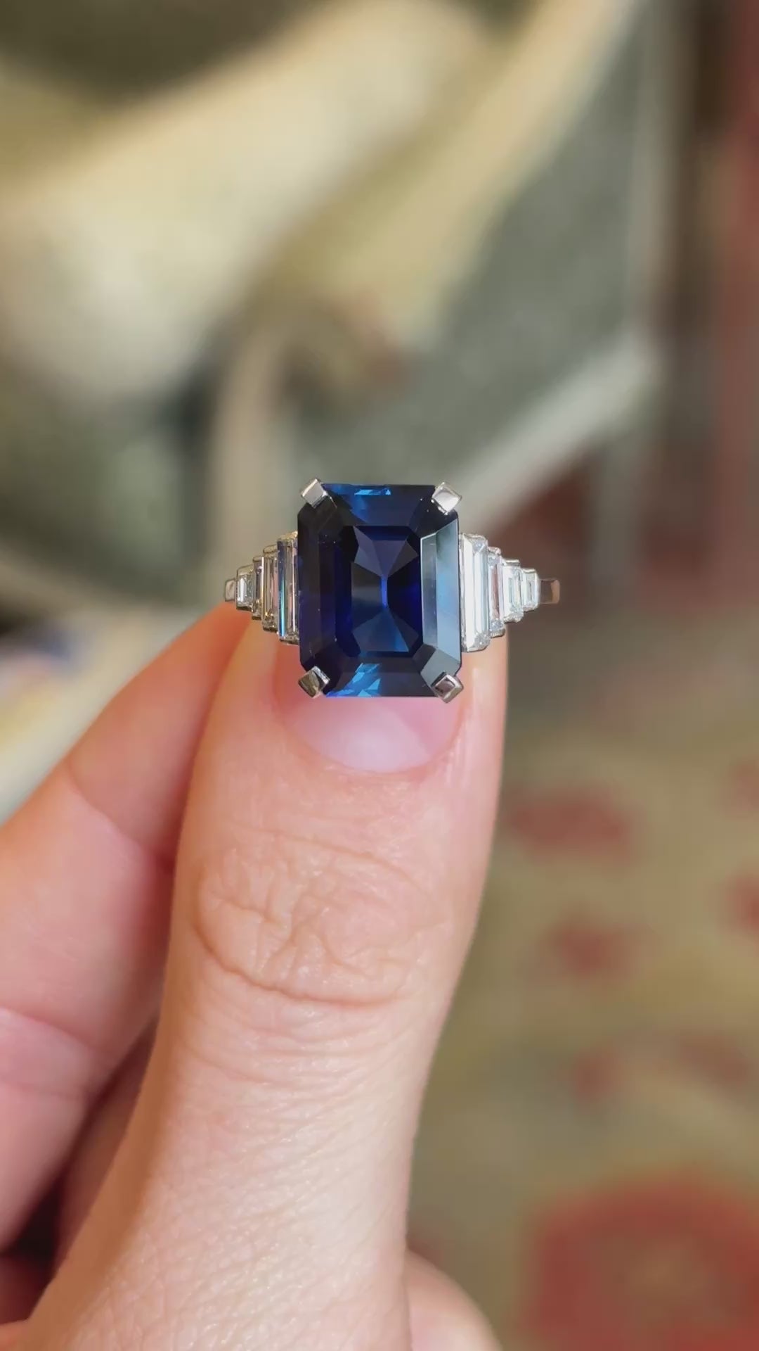 Vintage, Art Deco sapphire & diamond ring
