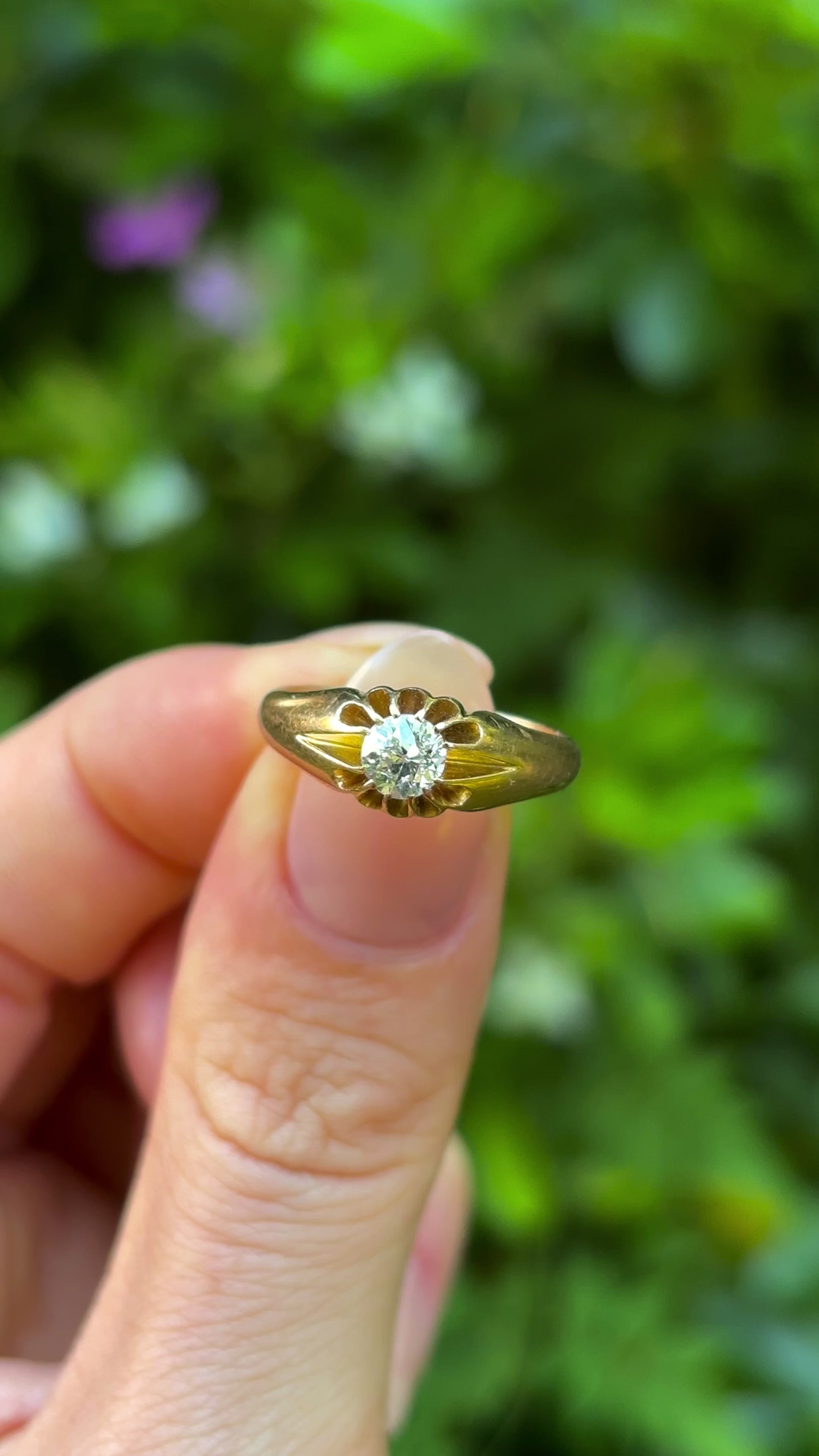Antique Victorian diamond solitaire engagement ring Antique Ring Boutique