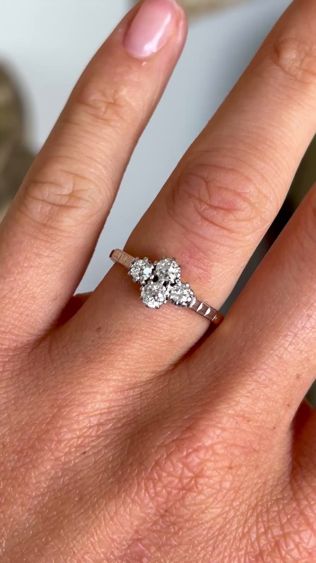 Vintage, Art Deco diamond cluster ring