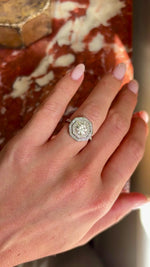 Antique, Art Deco hexagonal old-cut diamond cluster ring