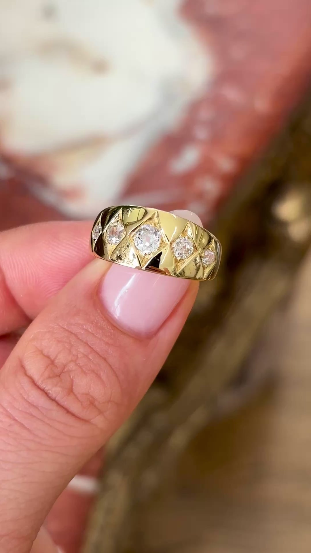 Antique, Victorian five-stone diamond ring