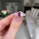 Victorian, oval-cut Burmese ruby & diamond five-stone engagement ring