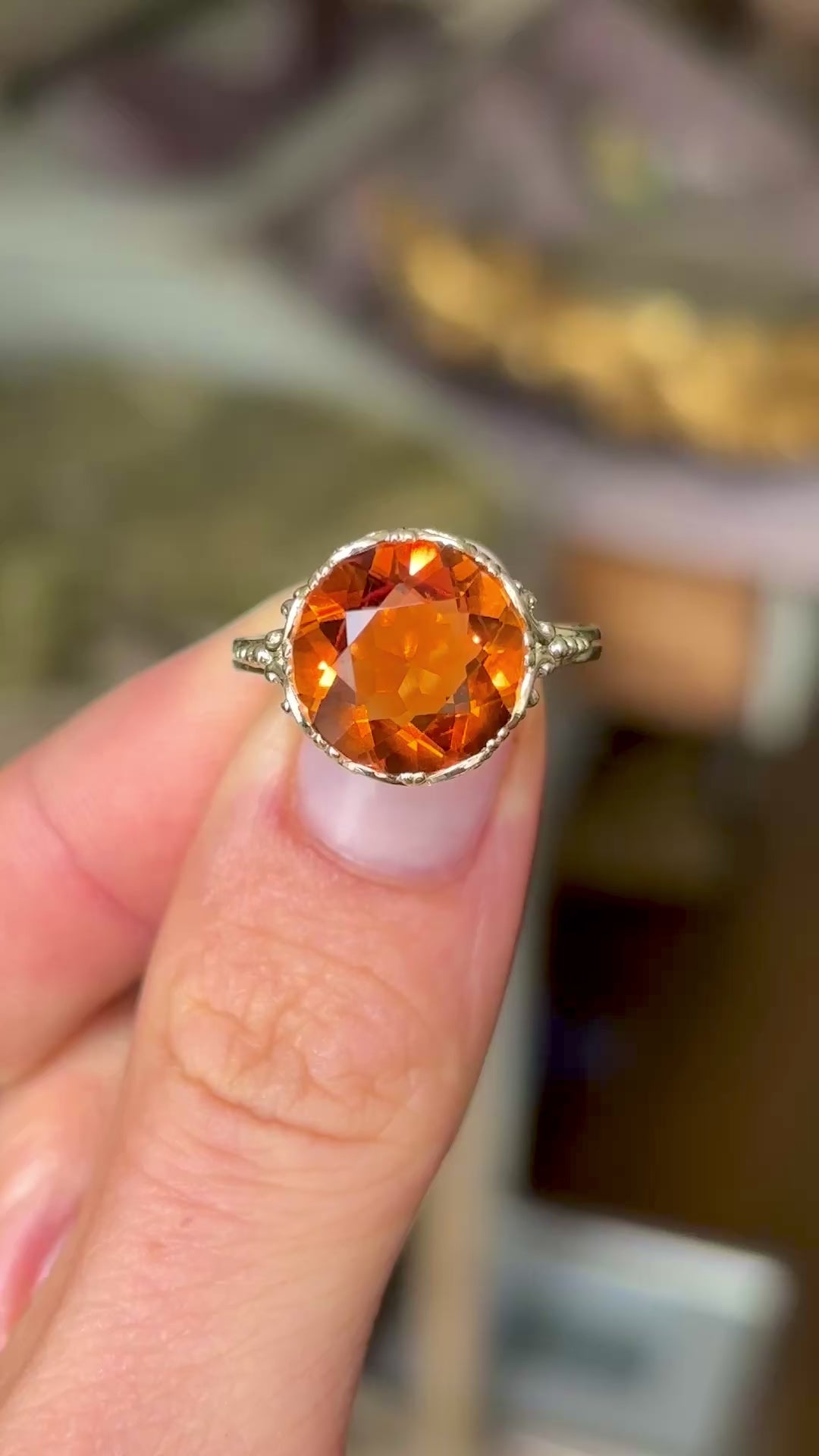 Vintage, 1980s Edwardian-revival citrine single-stone ring