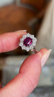 Vintage, French 1960's ruby and diamond cluster ring