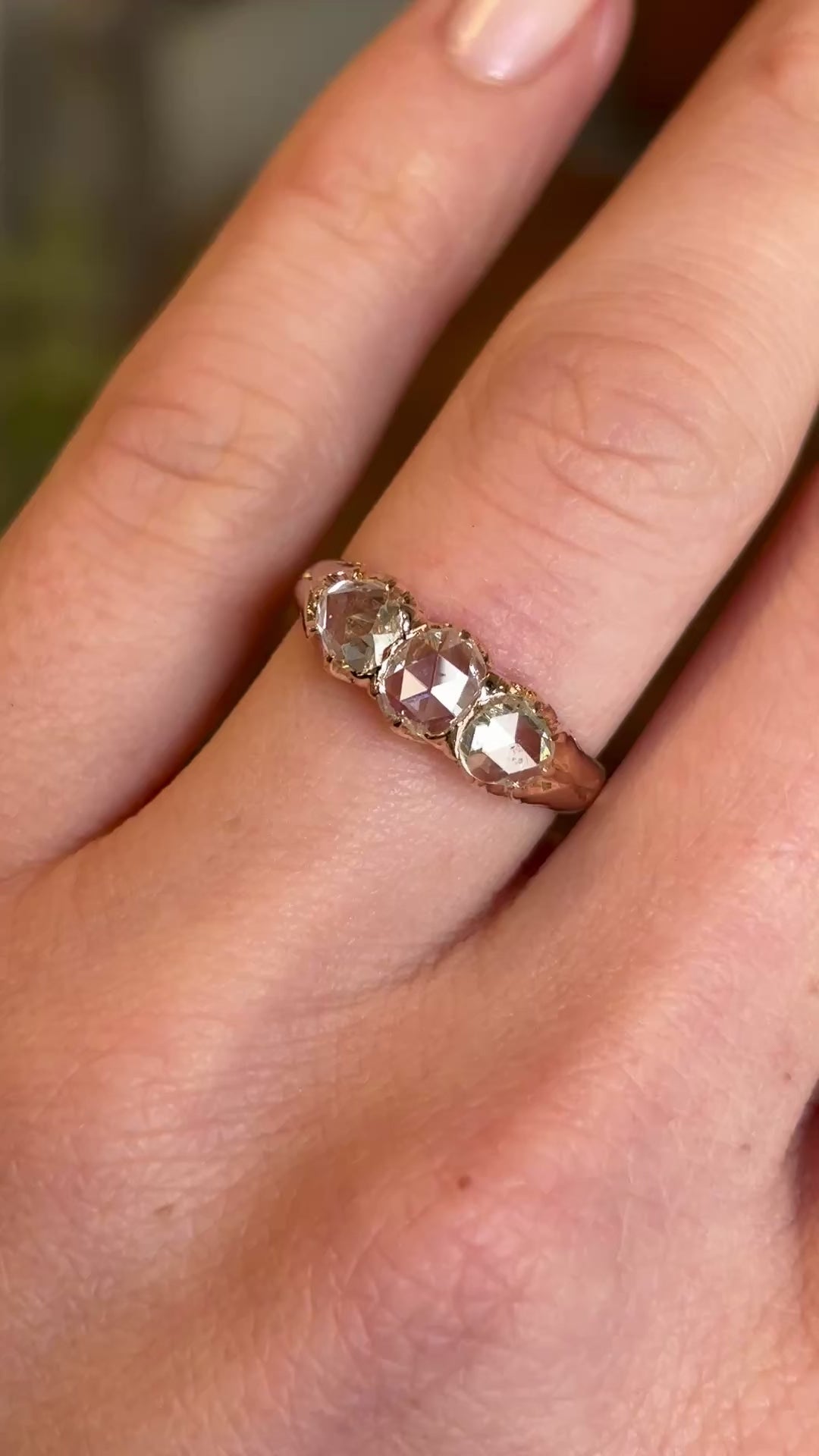 Antique, Victorian diamond three-stone engagement ring