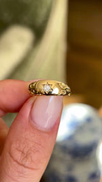 Antique, Victorian diamond gypsy pinky ring