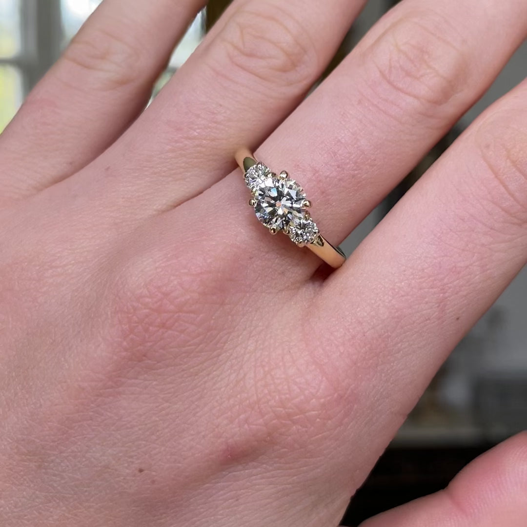 Tiffany & Co. Vintage Three Stone 1.01ct VS2 F Diamond Engagement Ring, 18ct Yellow Gold