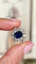 Antique, Belle Époque sapphire & diamond cluster ring