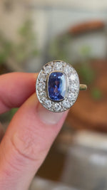 Vintage, 1980s French sapphire & diamond cluster ring