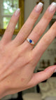 Antique, Edwardian, Sapphire and Diamond, Carved Three Stone Engagement Ring, 18ct Yellow Gold
