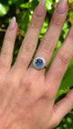Vintage, Art Deco Sapphire and Diamond Cluster Ring, 18ct White Gold, platinum worn on hand.