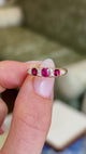 Antique, Victorian ruby & diamond half-hoop ring