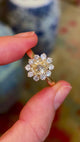 Vintage, 1980s yellow sapphire & diamond cluster ring