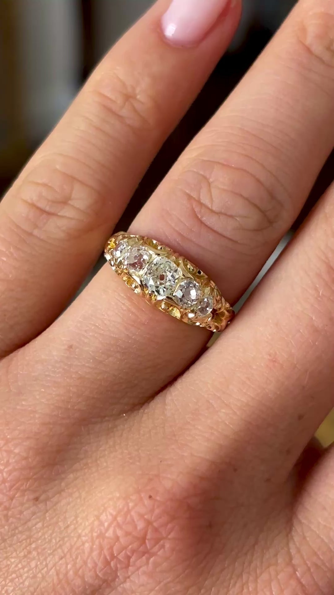 Antique, Victorian five-stone diamond ring