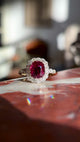 Antique, Edwardian ruby & diamond cluster ring