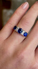 Antique, Victorian sapphire & diamond half-hoop ring