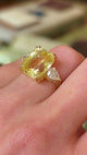 Vintage, Art Deco inspired 11.95ct yellow sapphire & diamond ring