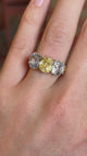 Antique, Victorian yellow & pale sapphire three-stone ring