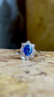 Vintage, 1950s sapphire & diamond cluster ring