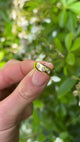 Antique, Victorian Three-Stone Diamond Gypsy Ring, 18ct Yellow Gold held in fingers.