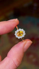 Oval-cut citrine & diamond cluster ring