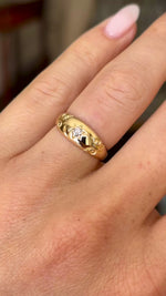 Antique, Victorian diamond gypsy pinky ring