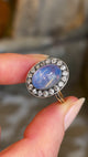 Antique, Edwardian cabochon sapphire & diamond cluster ring