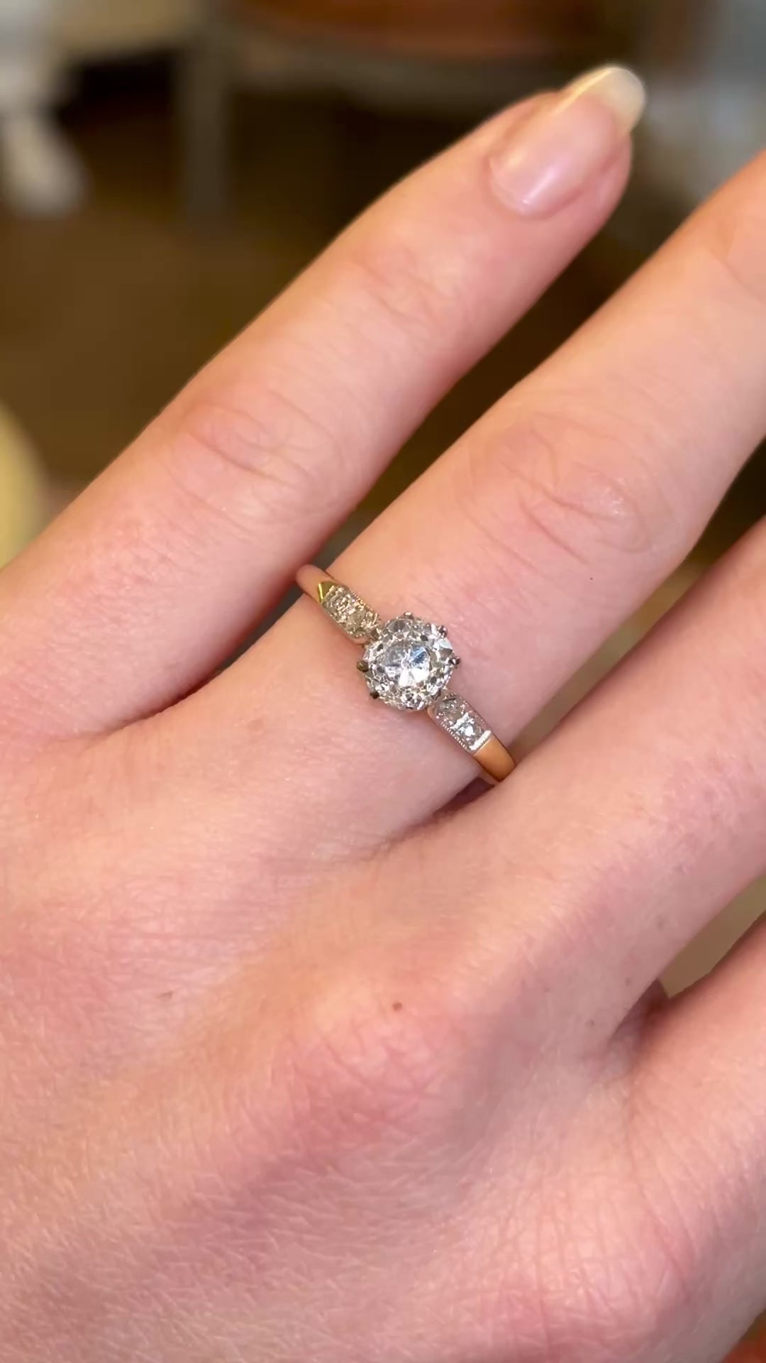 Antique, Edwardian diamond engagement ring