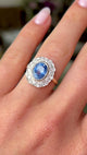 Vintage, 1950s sapphire & diamond cluster ring