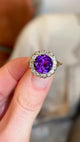 Antique, Victorian amethyst and diamond cocktail ring