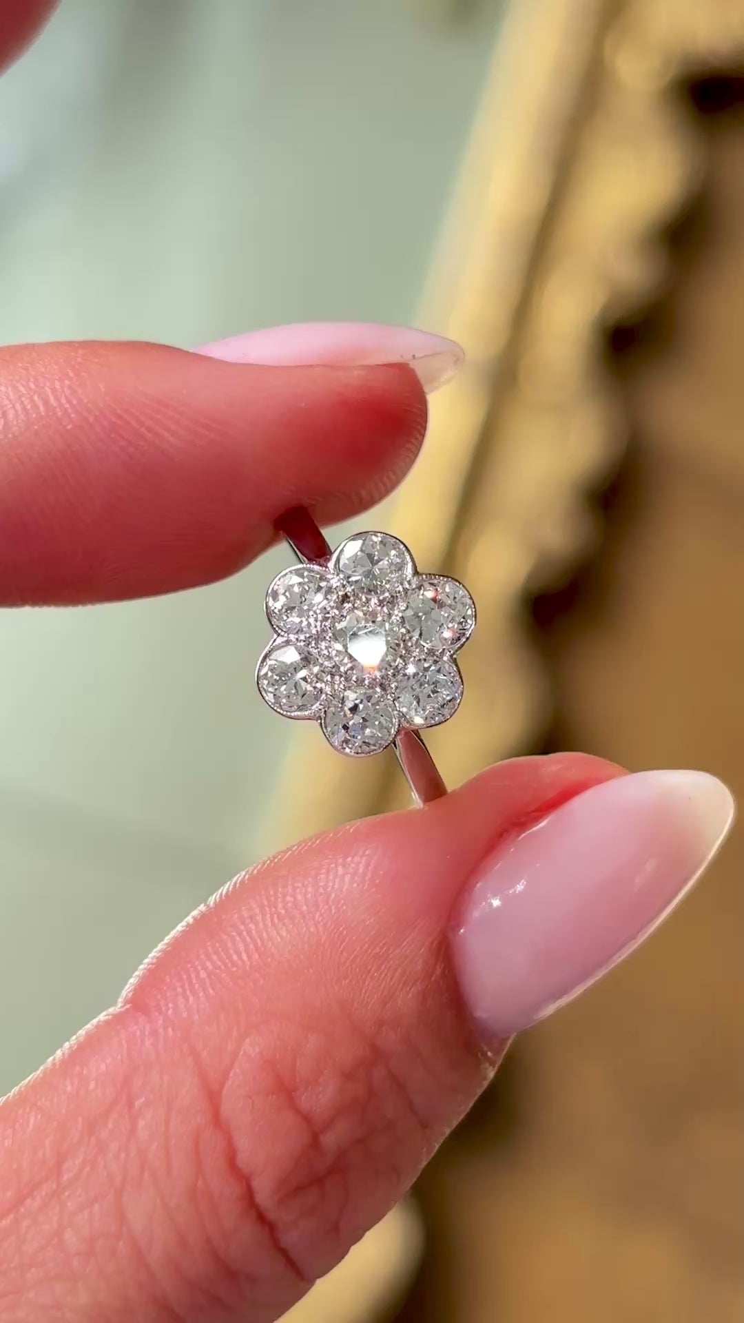 Vintage, 1900s diamond daisy cluster ring – Antique Ring Boutique