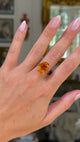 Vintage citrine cocktail ring, 18ct yellow gold