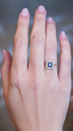 Antique, Art Deco sapphire & diamond cluster ring