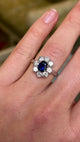 Vintage, 1950s sapphire & diamond cluster ring