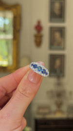 Antique, Edwardian blue sapphire & diamond five-stone ring