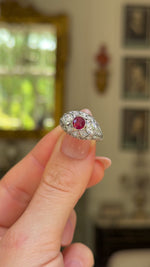 Antique | Belle Époque, ruby & diamond bombé ring