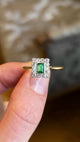 Antique, Edwardian emerald & diamond cluster engagement ring
