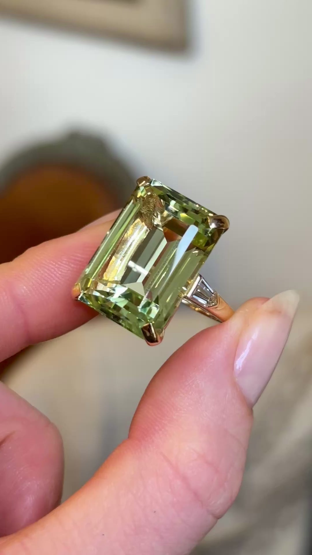 Vintage, Cartier 1950s green beryl and diamond cocktail ring