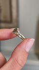 Vintage-inspired, sage green sapphire and diamond engagement ring
