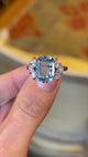 Vintage, 1970s aquamarine & diamond cocktail ring