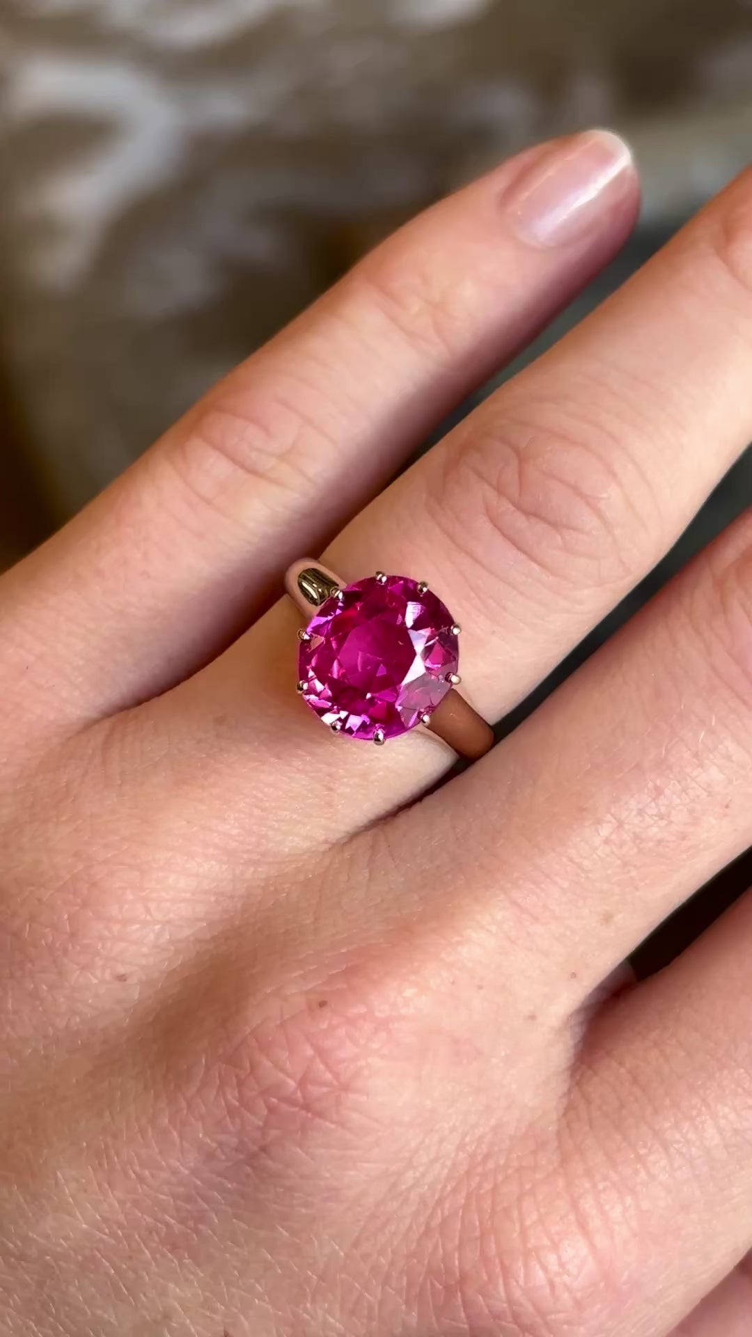 Antique, Victorian pink tourmaline single-stone ring